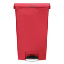 Rubbermaid 1883564 8 gal Rectangle Plastic Step Trash Can, 16 47/64" L x 10 21/32" W x 21 7/64" H, Red thumbnail 2