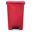 Rubbermaid 1883566 13 gal Rectangle Plastic Step Trash Can, 17 31/32" L x 11 31/64" W x 28 3/10" H, Red thumbnail 2