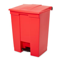Rubbermaid 1883568 18 gal Rectangle Plastic Step Trash Can, 19 43/64" L x 12 15/64" W x 31 39/64" H, Red thumbnail 3