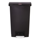 Rubbermaid 1883613 18 gal Rectangle Plastic Step Trash Can, 19 43/64" L x 12 15/64" W x 31 39/64" H, Black thumbnail 2
