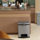 Rubbermaid 1901985 8 gal Rectangle Metal Step Trash Can, 16 53/64" W x 12 53/64" D x 21 1/8"H, Black thumbnail 3