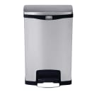 Rubbermaid 1901992 13 gal Rectangle Metal Step Trash Can, 18 7/64" L x 13 7/10" W x 28 21/32" H, Black thumbnail 2
