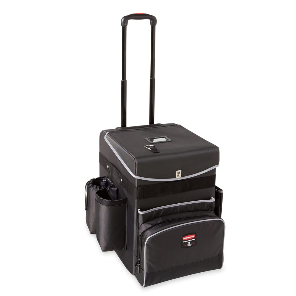 Rubbermaid 1902466 21 1/4" Housekeeping Cart w/ Adjustable Dividers - Teflon Coated Fabric, Dark Gray