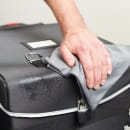 Rubbermaid 1902467 17" Housekeeping Cart w/ Adjustable Dividers - Teflon-Coated Fabric, Dark Gray thumbnail 4