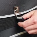 Rubbermaid 1902467 17" Housekeeping Cart w/ Adjustable Dividers - Teflon-Coated Fabric, Dark Gray thumbnail 6