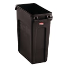 Rubbermaid 1956181 16 gal Rectangle Slim Trash Can, 22"L x 11"W x 25"H, Brown thumbnail 3