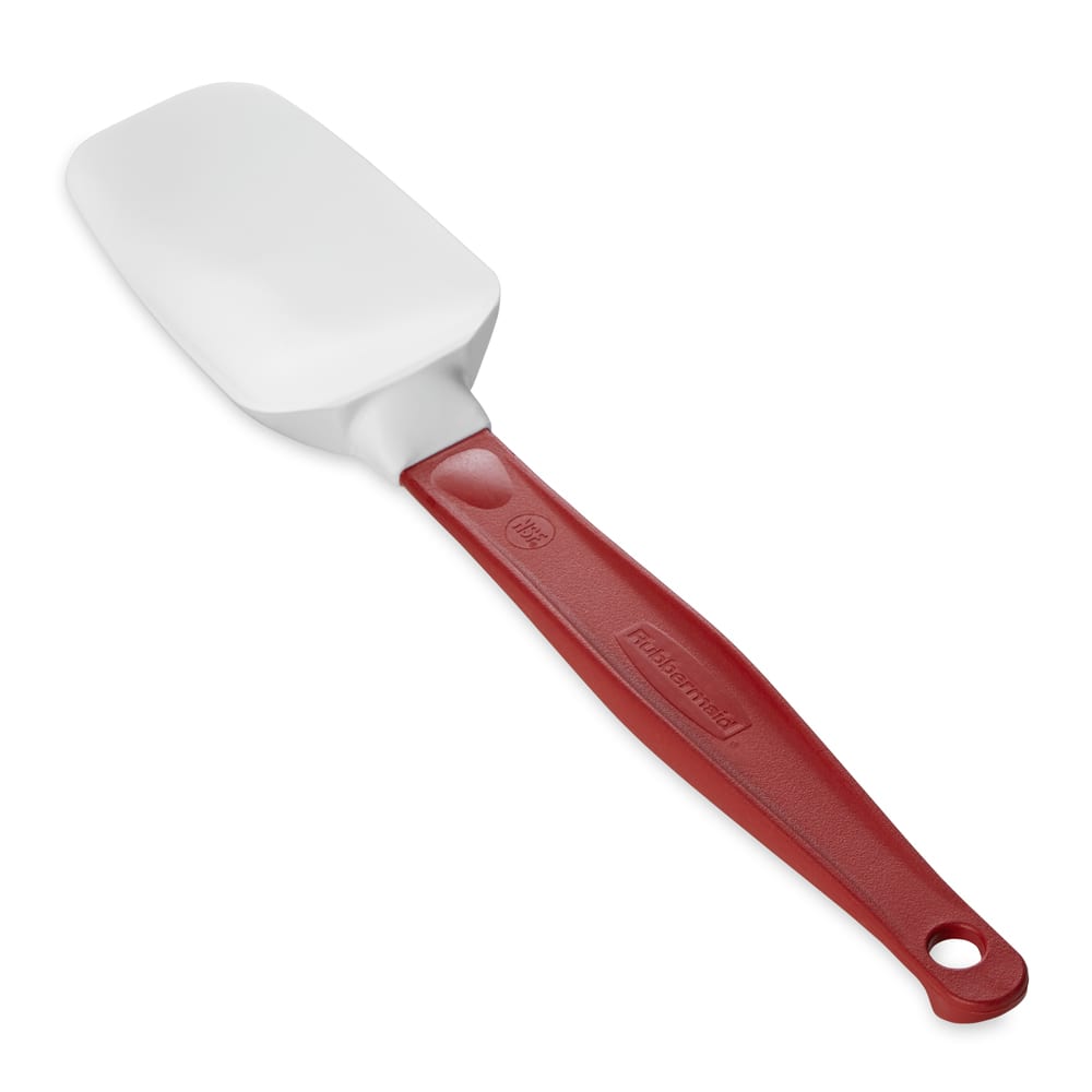 Rubbermaid FG196600RED 9 1/2" Spoon Scraper Spatula - Red Handle