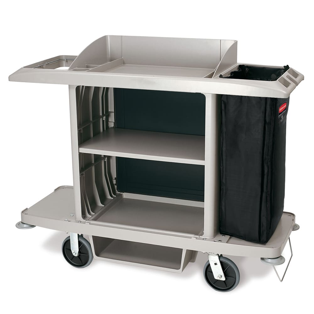 Rubbermaid 1969596 Housekeeping Cart w/ Vacuum Holder - 61 3/4"L x 23 1/8"W x 18 5/8"H