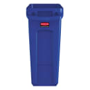 Rubbermaid 1971257 16 gal Rectangle Slim Trash Can, 22"L x 11"W x 25"H, Blue thumbnail 2