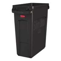 Rubbermaid 1971258 16 gal Rectangle Slim Trash Can, 22"L x 11"W x 25"H, Gray thumbnail 10