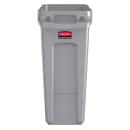 Rubbermaid 1971258 16 gal Rectangle Slim Trash Can, 22"L x 11"W x 25"H, Gray thumbnail 2