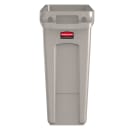 Rubbermaid 1971259 16 gal Rectangle Slim Trash Can, 22"L x 11"W x 25"H, Beige thumbnail 2