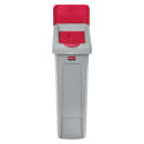 Rubbermaid 2007192 Hinged Lid Insert for 23 gal Slim Jim® Recycling Containers - 16 1/2" x 8", Red thumbnail 4