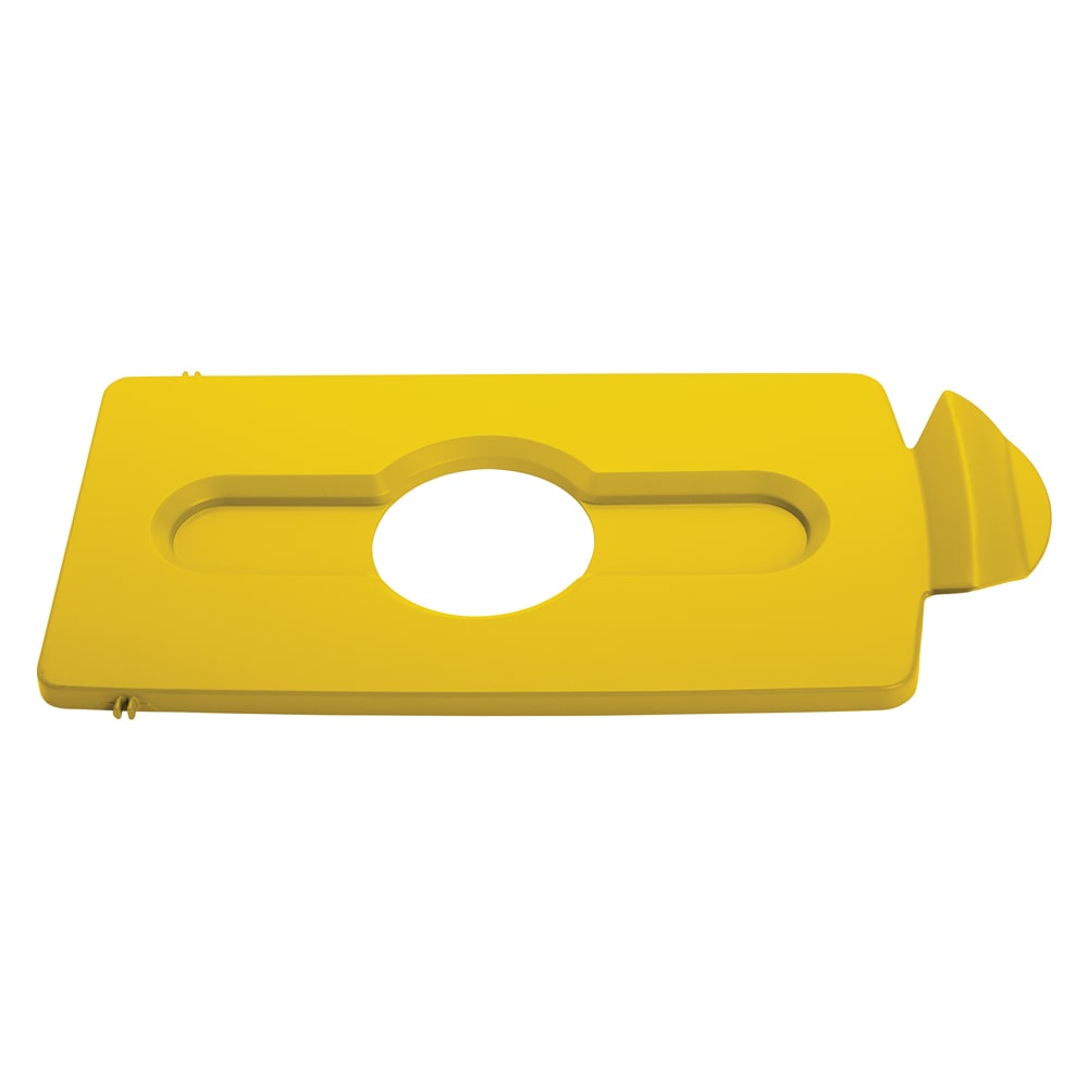 Rubbermaid 2007881 Hinged Lid Insert for 23 gal Slim Jim® Recycling Containers - Bottles/Cans, 16 1/2" x 8", Yellow