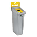 Rubbermaid 2007881 Hinged Lid Insert for 23 gal Slim Jim® Recycling Containers - Bottles/Cans, 16 1/2" x 8", Yellow thumbnail 2