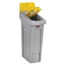 Rubbermaid 2007883 Hinged Lid Insert for 23 gal Slim Jim® Recycling Containers - Mixed Materials, 16 1/2" x 8", Yellow thumbnail 3