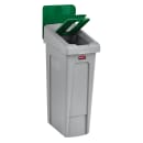 Rubbermaid 2007886 Hinged Lid Insert for 23 gal Slim Jim® Recycling Containers - Paper, 16 1/2" x 8", Green thumbnail 3