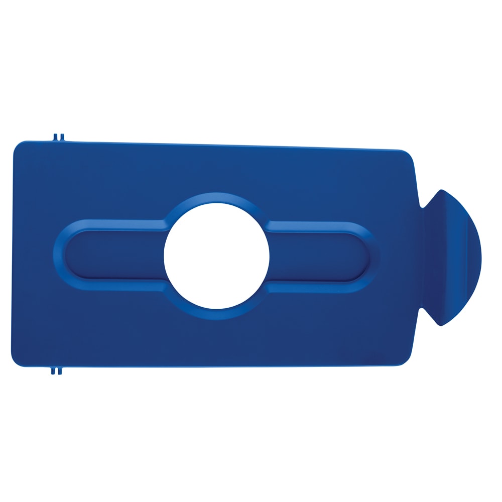 Rubbermaid 2007889 Hinged Lid Insert for 23 gal Slim Jim® Recycling Containers - Bottles/Cans, 16 1/2" x 8", Blue