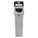 Rubbermaid 2007892 Hinged Lid Insert for 23 gal Slim Jim® Recycling Containers - 16 1/2" x 8", Black thumbnail 4