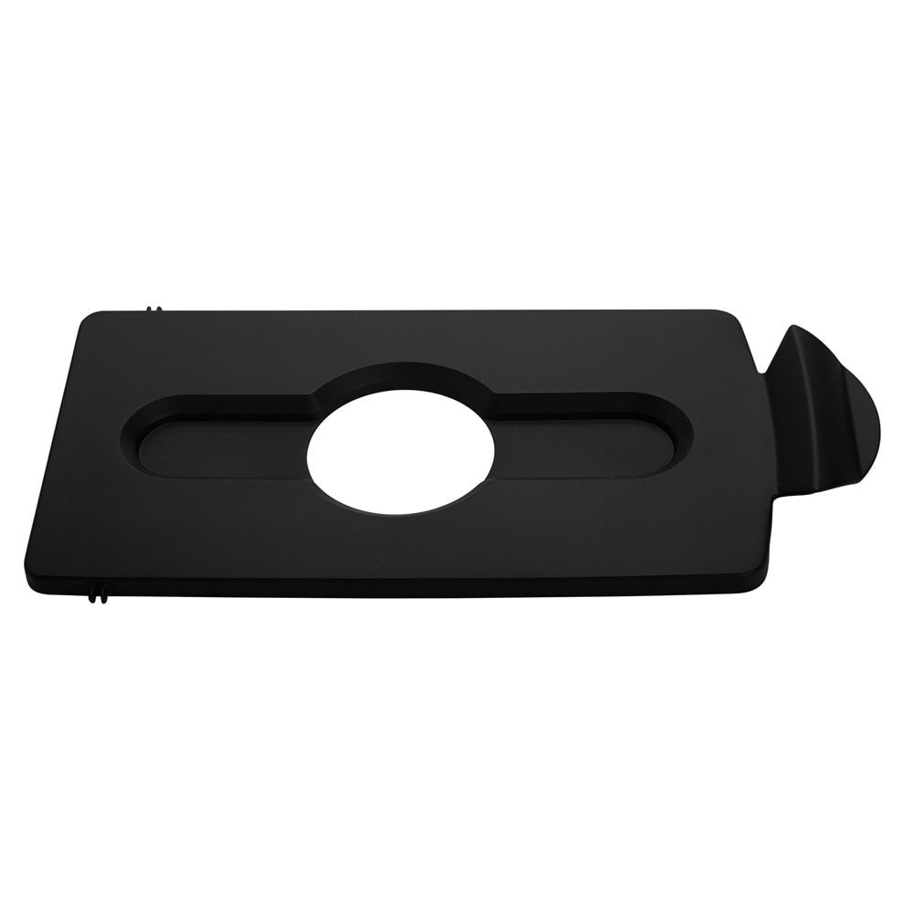 Rubbermaid 2007893 Hinged Lid Insert for 23 gal Slim Jim® Recycling Containers - Bottles/Cans, 16 1/2" x 8", Black