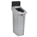 Rubbermaid 2007893 Hinged Lid Insert for 23 gal Slim Jim® Recycling Containers - Bottles/Cans, 16 1/2" x 8", Black thumbnail 2