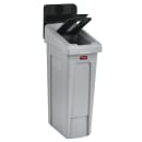 Rubbermaid 2007894 Hinged Lid Insert for 23 gal Slim Jim® Recycling Containers - Paper, 16 1/2" x 8", Black thumbnail 3