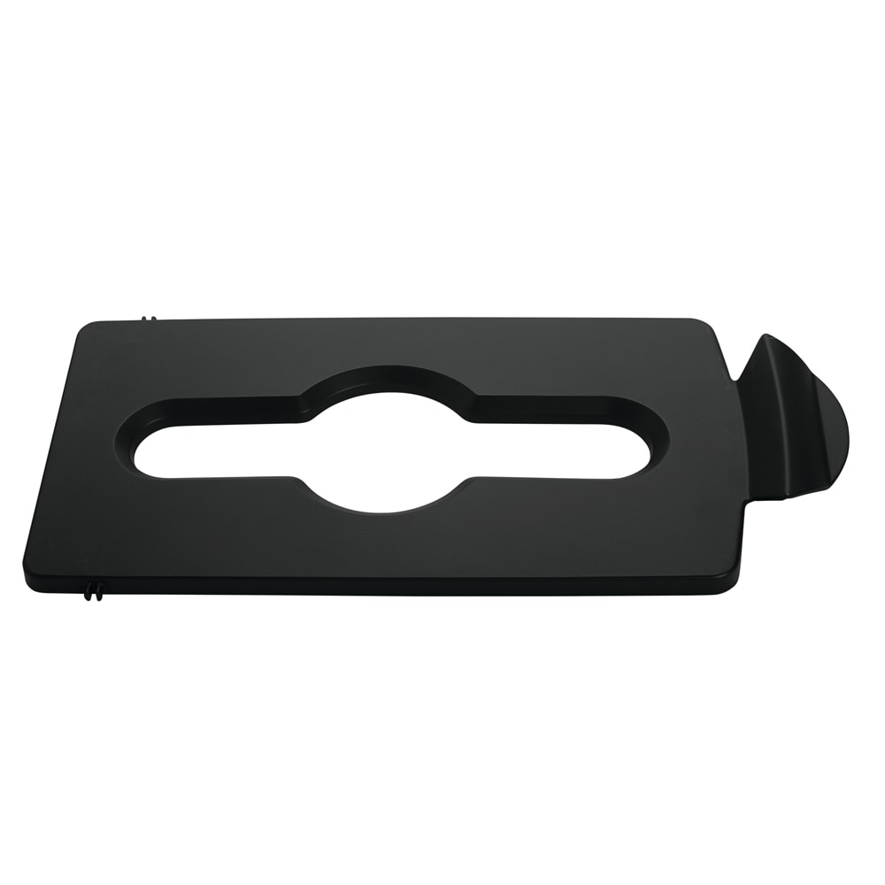 Rubbermaid 2007895 Hinged Lid Insert for 23 gal Slim Jim® Recycling Containers - Mixed Materials, 16 1/2" x 8", Black
