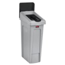 Rubbermaid 2007895 Hinged Lid Insert for 23 gal Slim Jim® Recycling Containers - Mixed Materials, 16 1/2" x 8", Black thumbnail 2