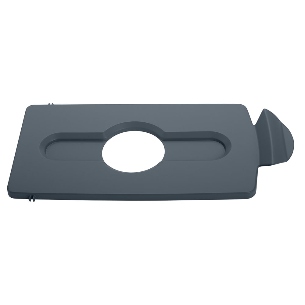 Rubbermaid 2007897 Hinged Lid Insert for 23 gal Slim Jim® Recycling Containers - Bottles/Cans, 16 1/2" x 8", Gray