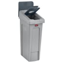Rubbermaid 2007897 Hinged Lid Insert for 23 gal Slim Jim® Recycling Containers - Bottles/Cans, 16 1/2" x 8", Gray thumbnail 3