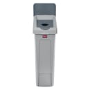 Rubbermaid 2007897 Hinged Lid Insert for 23 gal Slim Jim® Recycling Containers - Bottles/Cans, 16 1/2" x 8", Gray thumbnail 4
