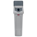 Rubbermaid 2007899 Hinged Lid Insert for 23 gal Slim Jim® Recycling Containers - Mixed Materials, 16 1/2" x 8", Gray thumbnail 4