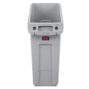 Rubbermaid 2026695 13 gal Rectangular Slim Jim® Trash Can - 22 1/4"L x 11 9/50"W x 26"H, Gray thumbnail 3