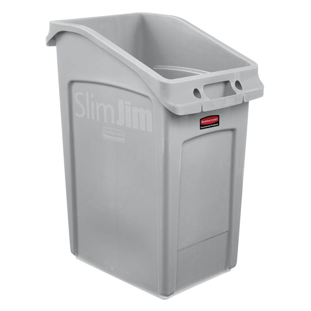 Rubbermaid 2026721 23 gal Rectangular Slim Jim® Trash Can - 22"L x 15 4/5"W x 30"H, Gray
