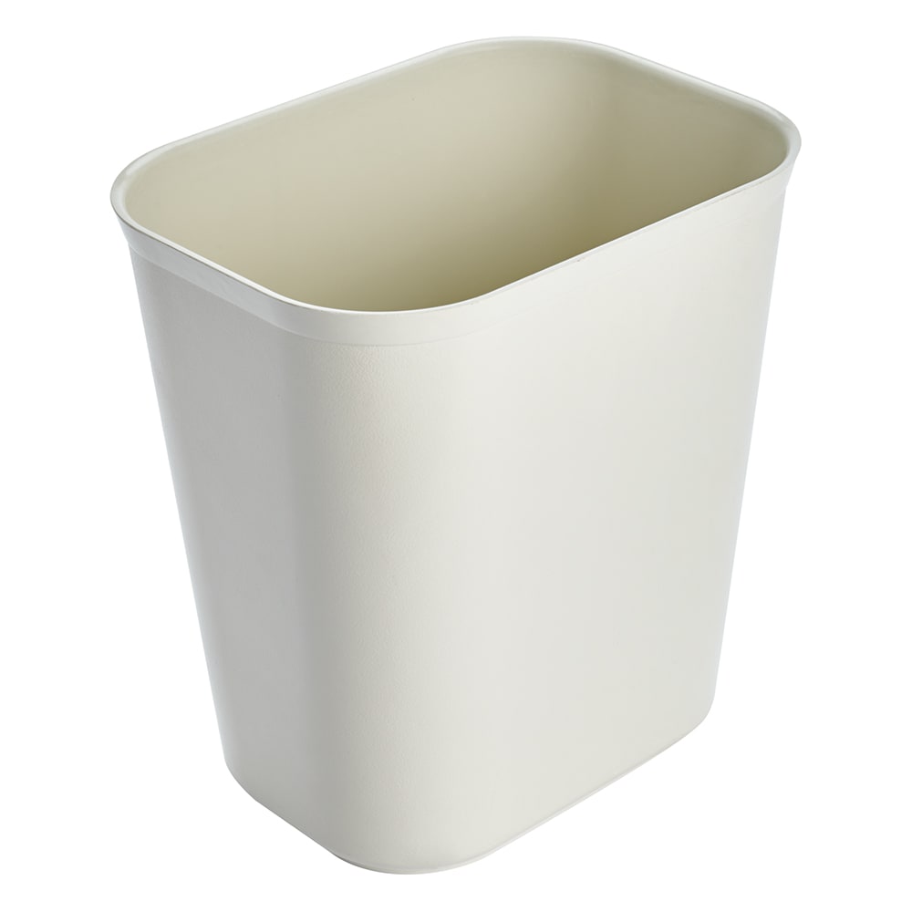 Rubbermaid FG254100BEIG 14 qt Rectangle Waste Basket - Plastic, Beige