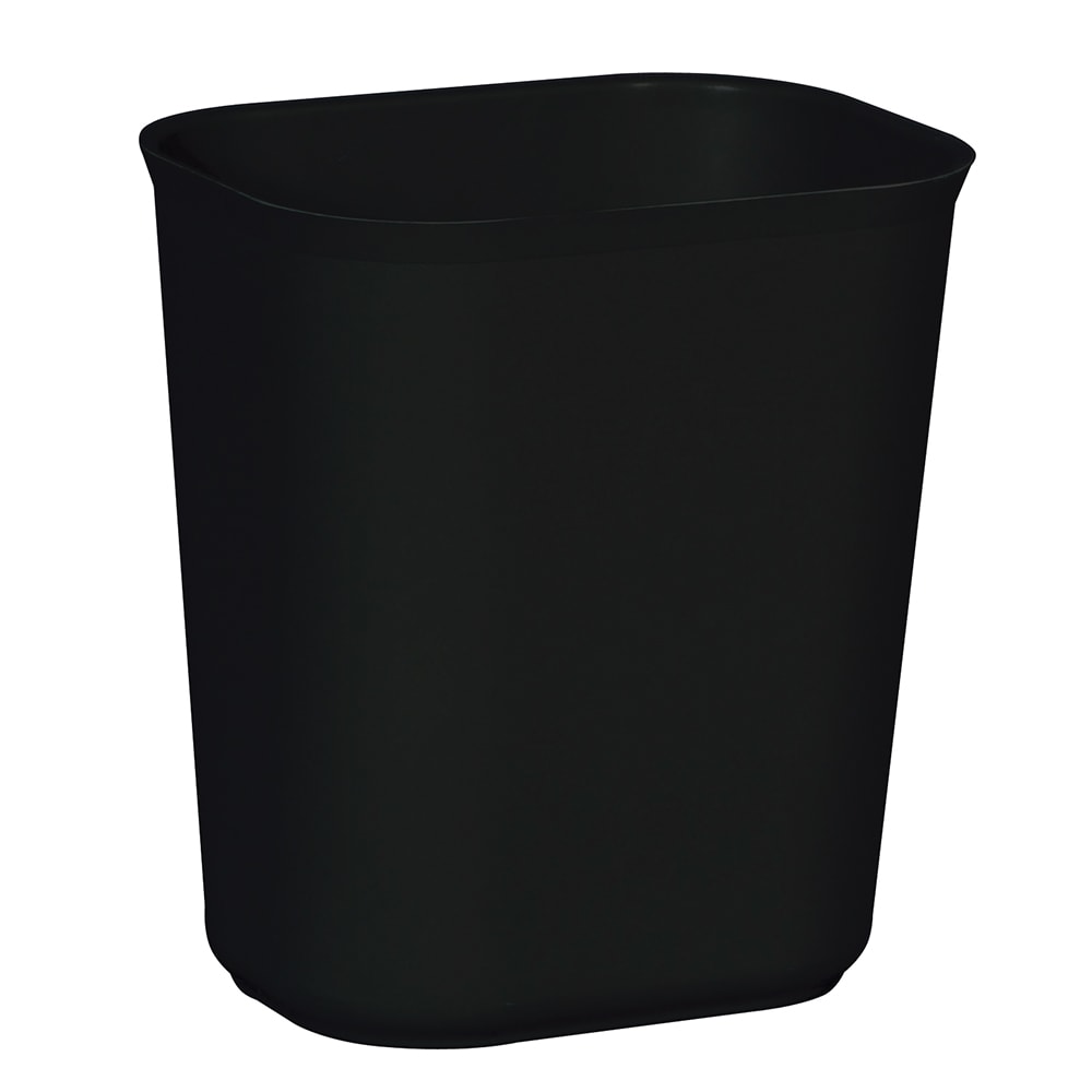 Rubbermaid FG254100BLA 14 qt Rectangle Waste Basket - Plastic, Black