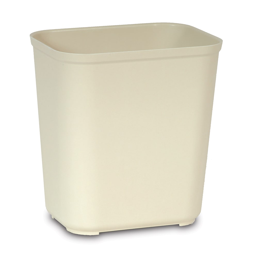 Rubbermaid FG254300BEIG 28 qt Rectangle Waste Basket - Plastic, Beige