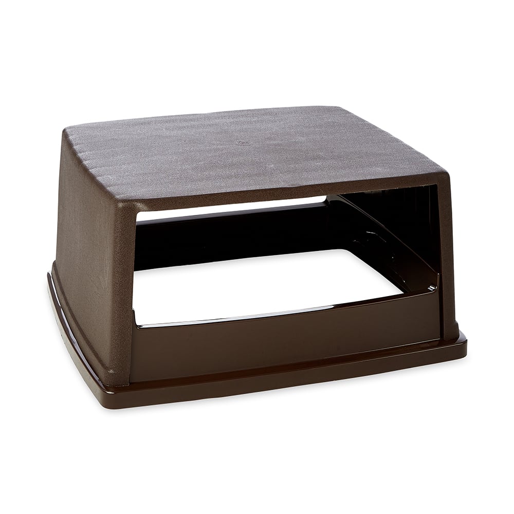 Rubbermaid FG256V00BRN Square Dome Trash Can Lid - Plastic, Brown