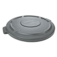 Rubbermaid FG260900WHT Round Flat Top Trash Can Lid - Plastic, White thumbnail 4