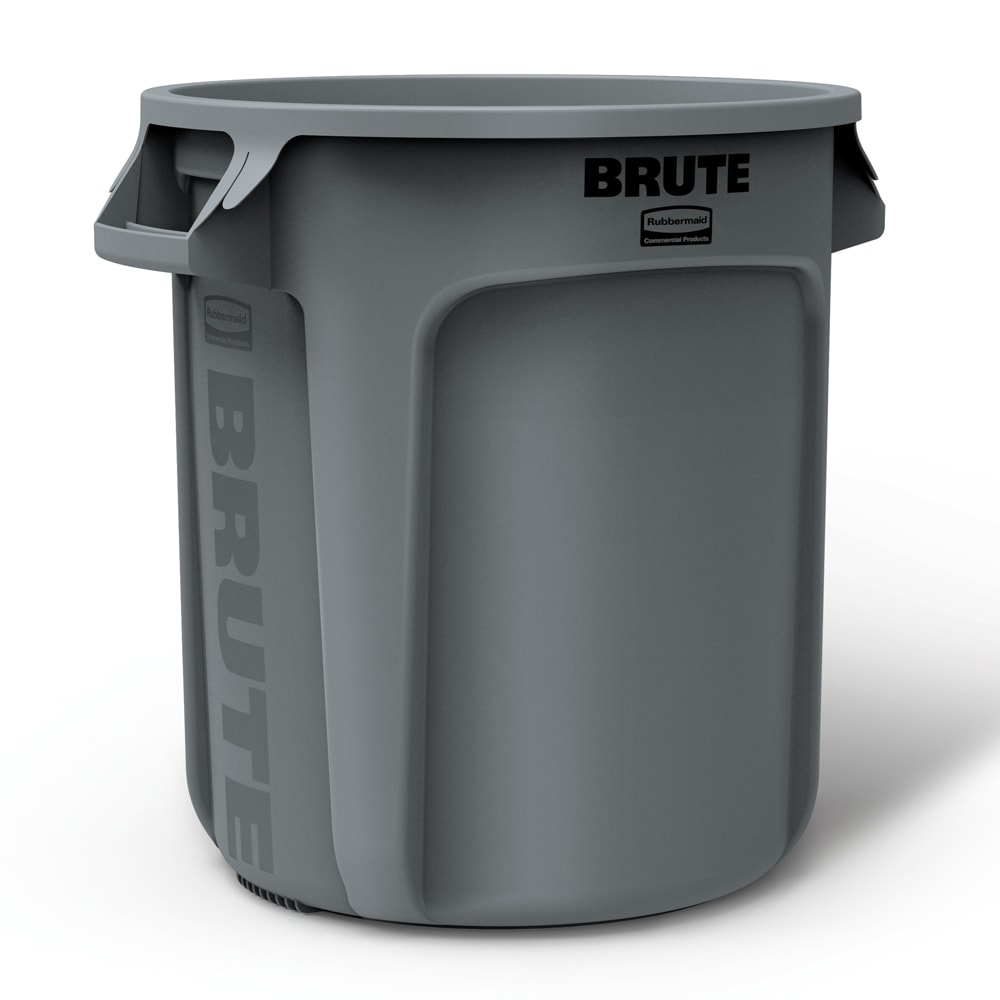 Rubbermaid FG261000GRAY 10 gallon Brute Trash Can - Plastic, Round