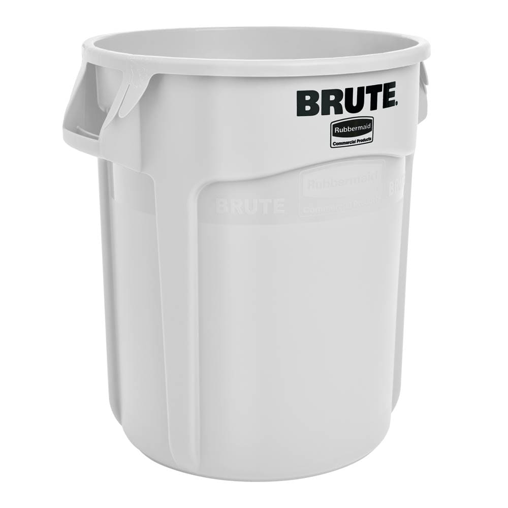 Rubbermaid FG261000WHT 10 gallon Brute Trash Can - Plastic, Round