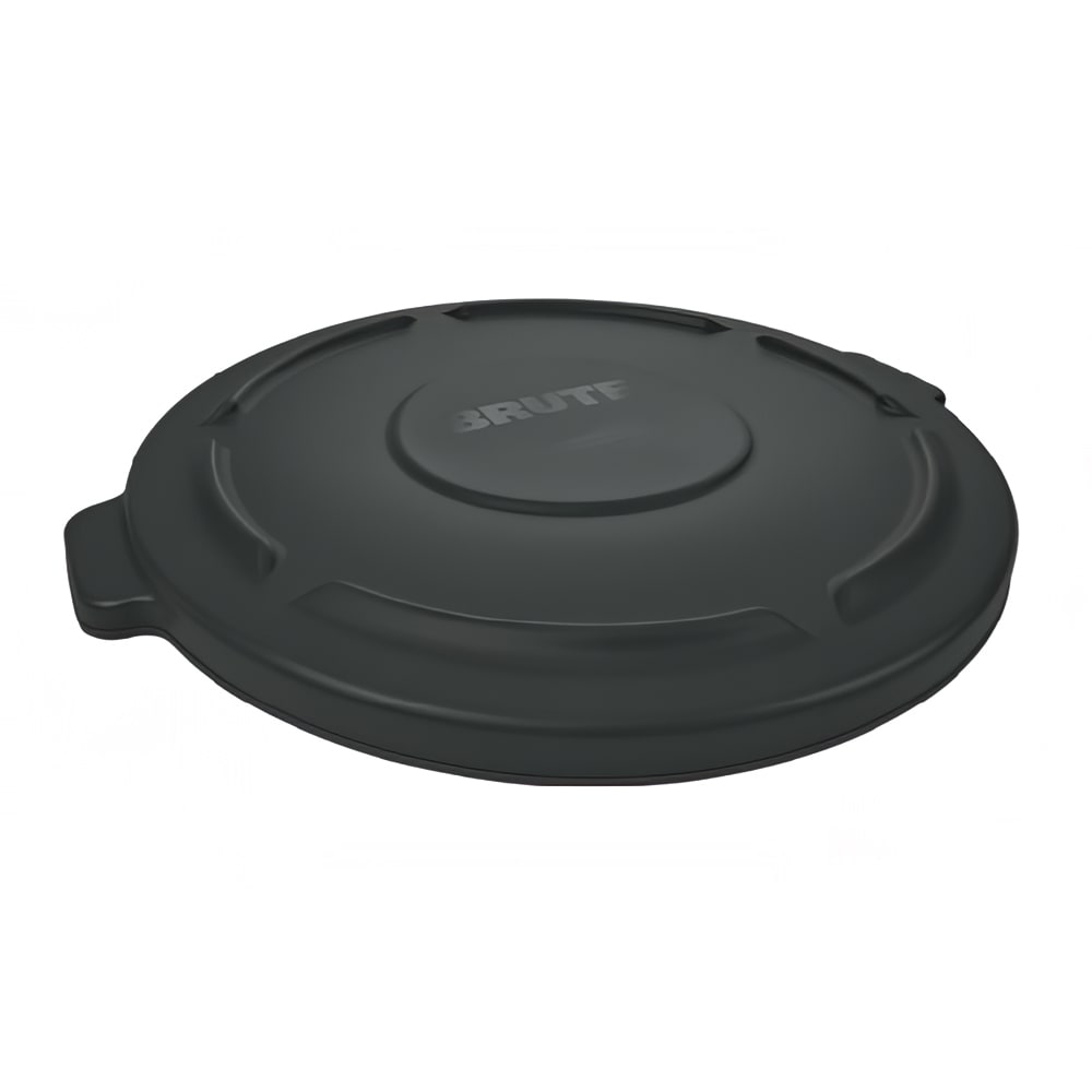 Rubbermaid FG261960BLA Round Flat Top Trash Can Lid - Plastic, Black