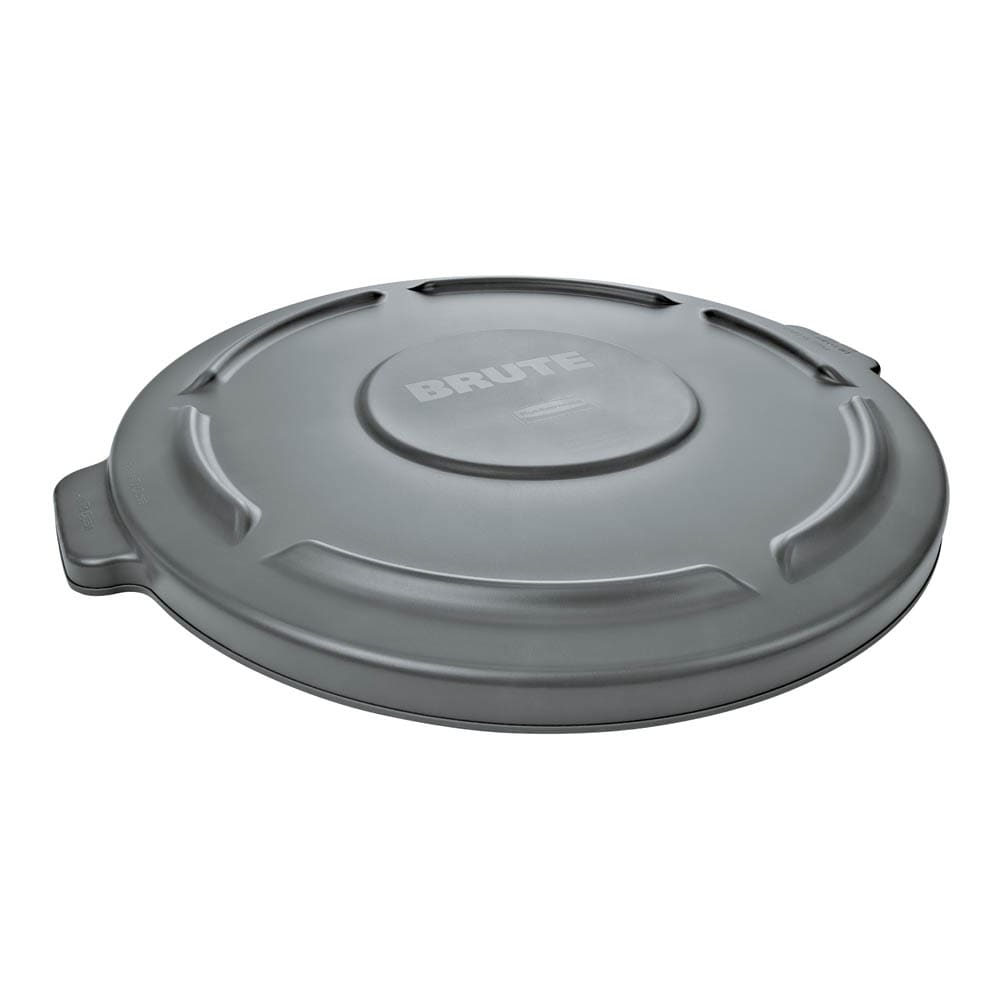 Rubbermaid FG261960GRAY Round Flat Top Trash Can Lid - Plastic, Gray