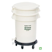 Rubbermaid FG262000WHT 20 gallon Brute Trash Can - Plastic, Round thumbnail 4