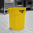 Rubbermaid FG262000YEL 20 gallon Brute Trash Can - Plastic, Round thumbnail 2