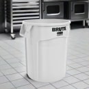 Rubbermaid FG263200WHT 32 gallon Brute Trash Can - Plastic, Round thumbnail 2