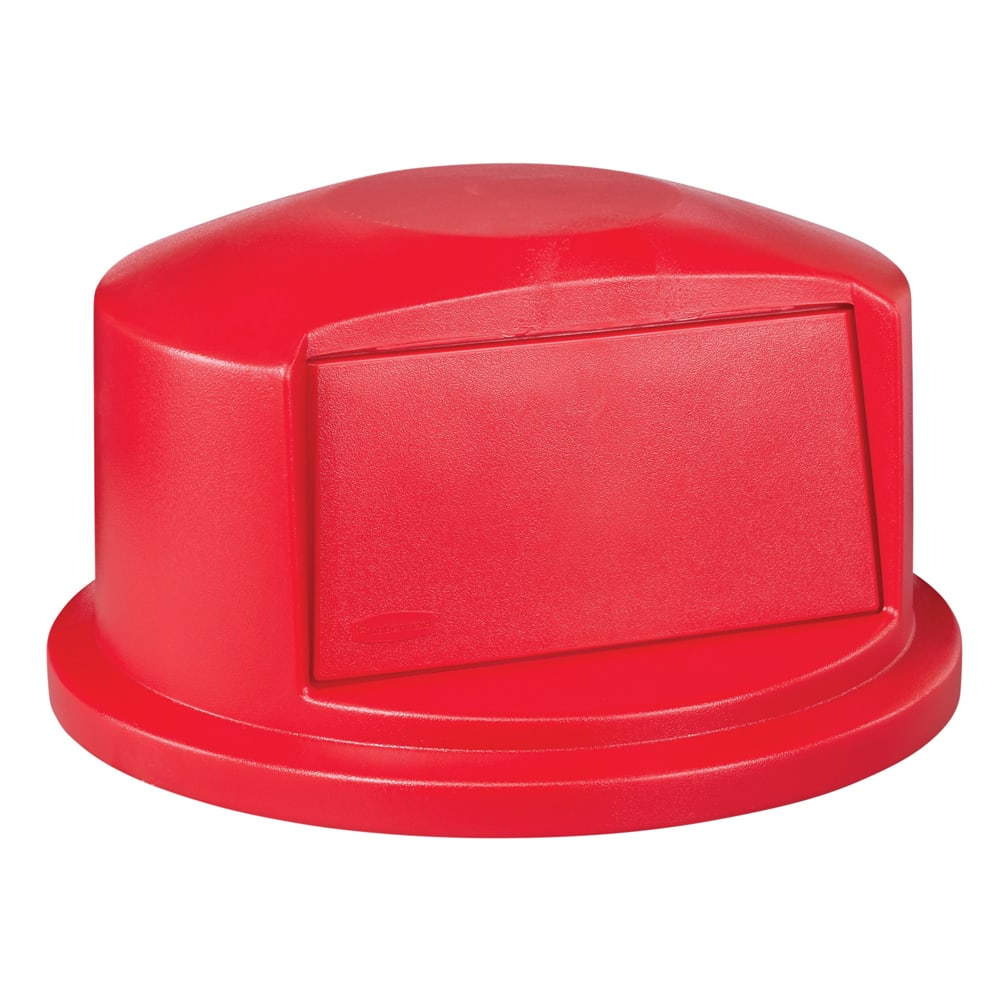 Rubbermaid FG263788RED Round Dome Trash Can Lid - Plastic, Red