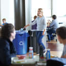 Rubbermaid FG264307BLUE 44 gal Multiple Material Recycle Bin - Indoor/Outdoor thumbnail 2