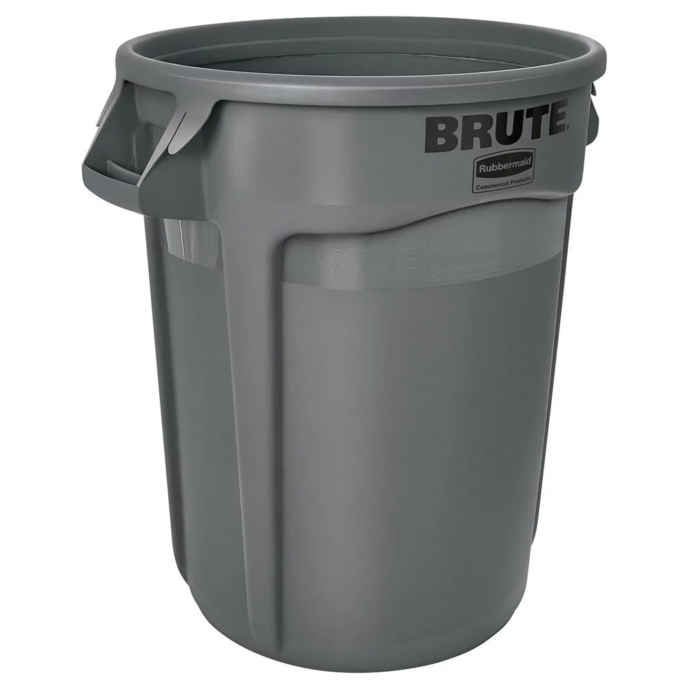 Rubbermaid FG264360GRAY 44 gallon Brute Trash Can - Plastic, Round