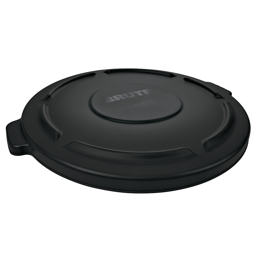 Rubbermaid FG264560BLA Round Flat Top Trash Can Lid - Plastic, Black